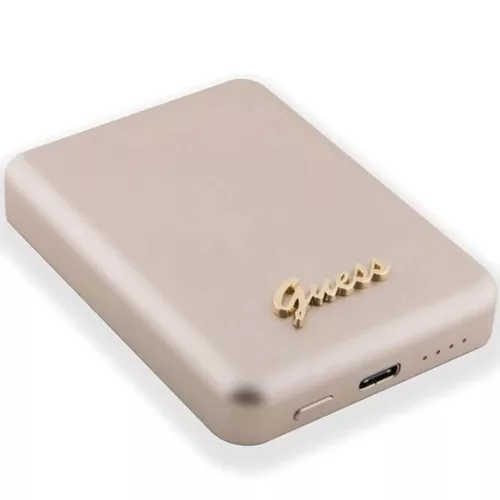 Guess MagSafe Metal Script Logo indukciós powerbank 5W 3000mAh - aran-3666339171360 4 kép
