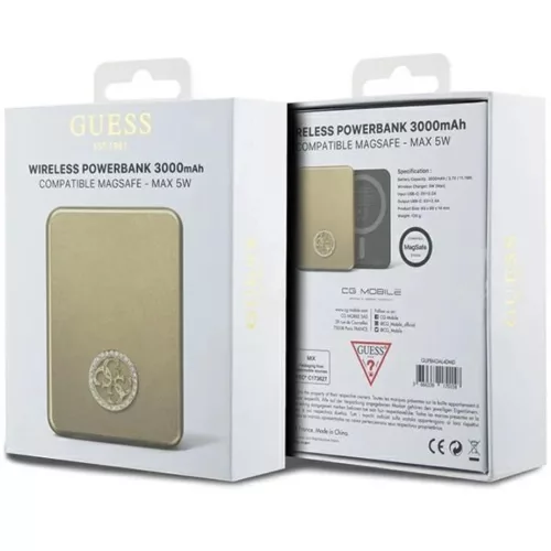 Guess MagSafe 4G Strassed Metal Logo indukciós powerbank 5W 3000mAh --3666339170158 5 kép
