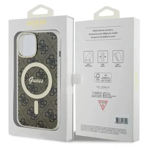 Guess IML 4G MagSafe iPhone 15 Plus tok - Barna-3666339194598 8 kép