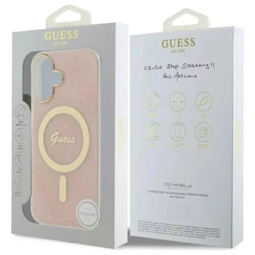 iPhone 16 Plus 6.7" rózsaszín Guess GUHMP16MH4STP kemény tok IML 4-3666339342050 8 kép
