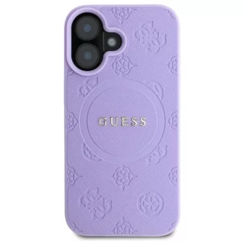  Apple iPhone 16 Plus 6.7" Lila/Lila Guess Saffiano Peony Classic Logo-3666339328252 3 kép