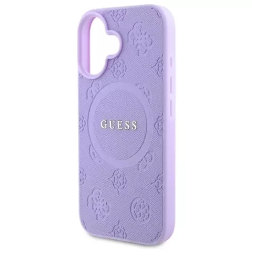  Apple iPhone 16 Plus 6.7" Lila/Lila Guess Saffiano Peony Classic Logo-3666339328252 6 kép