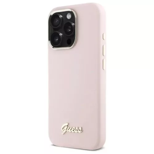  iPhone 16 Pro 6.3" pink/pink Guess GUHCP16LSMBSLP szilikon tok Script-3666339344276 2 kép