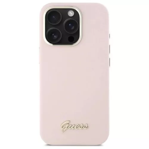  iPhone 16 Pro 6.3" pink/pink Guess GUHCP16LSMBSLP szilikon tok Script-3666339344276 3 kép