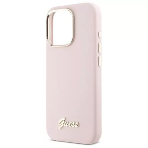 iPhone 16 Pro 6.3" pink/pink Guess GUHCP16LSMBSLP szilikon tok Script-3666339344276 6 kép