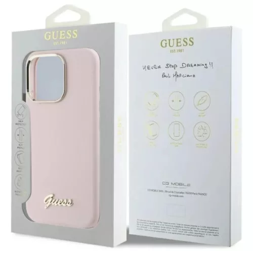  iPhone 16 Pro 6.3" pink/pink Guess GUHCP16LSMBSLP szilikon tok Script-3666339344276 8 kép