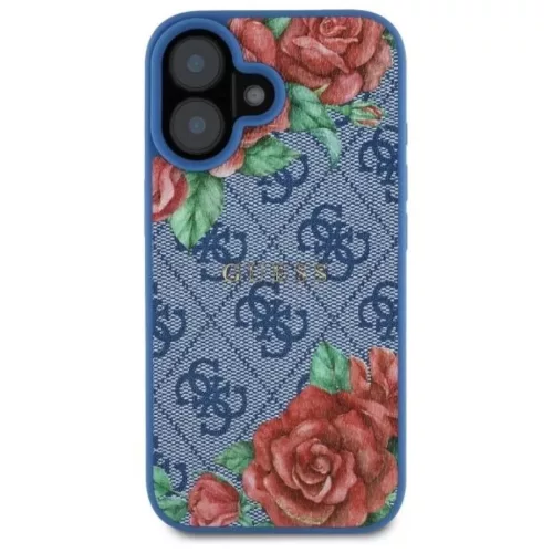  iPhone 16 6.1" kék/kék Guess GUHMP16SP4ROPEMCB kemény tok 4G Flowe-3666339350390 3 kép