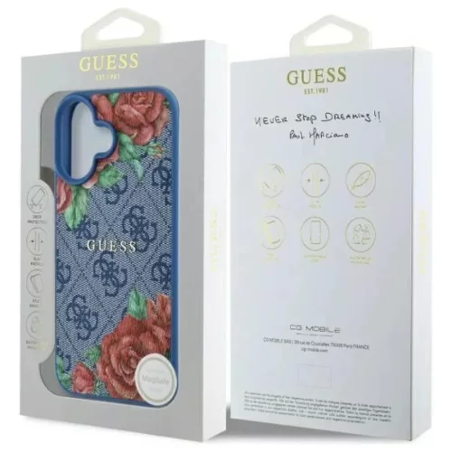  iPhone 16 6.1" kék/kék Guess GUHMP16SP4ROPEMCB kemény tok 4G Flowe-3666339350390 8 kép