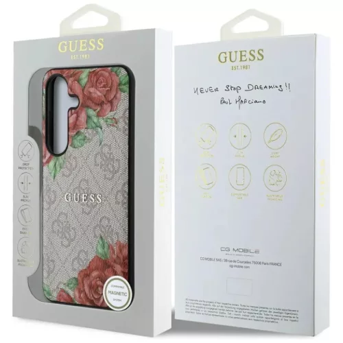 Guess Bőr 4G Virágmintás Fém Klasszikus Logó MagSafe tok Samsung -3666339449285 8 kép