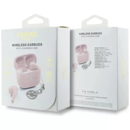 TWS Guess Glossy Effect Prémium Logóval és Medállal ellátott Fül-3666339338558 6 kép