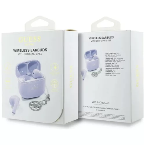 TWS Guess Glossy Effect Nyomtatott Klasszikus Logó & Charm Fejhallgat-3666339338565 6 kép