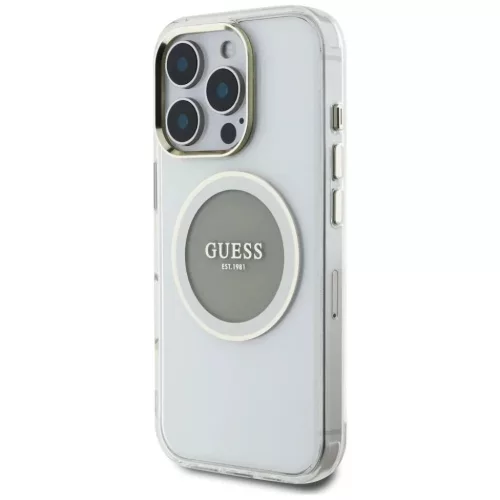  iPhone 16 Pro Szürke Guess IML Fém Színes Kör Classic Logo MagSaf-3666339428747 2 kép