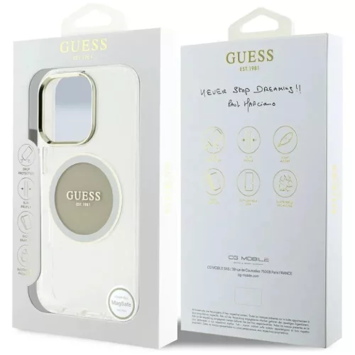  iPhone 16 Pro Szürke Guess IML Fém Színes Kör Classic Logo MagSaf-3666339428747 8 kép