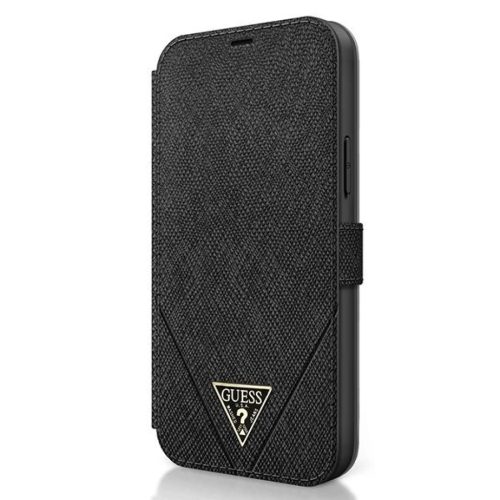 iPhone 12 Pro MAX Guess Saffiano GUFLBKP12LVSATMLBK fliptok fekete-3700740491997 2 kép