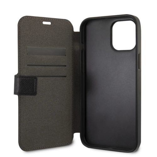 iPhone 12 Pro MAX Guess Saffiano GUFLBKP12LVSATMLBK fliptok fekete-3700740491997 5 kép