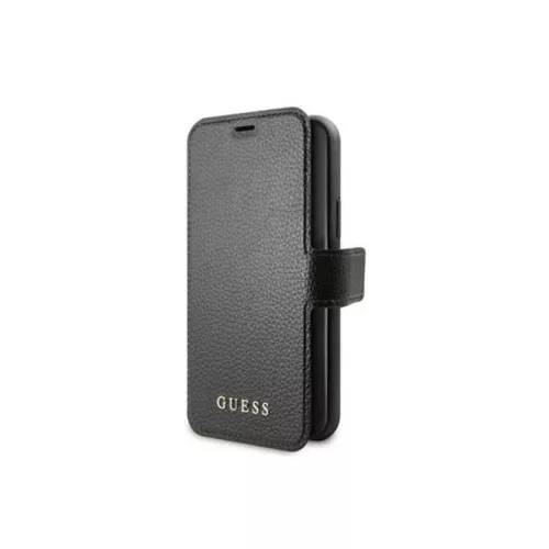 iPhone 12 Mini Guess GUFLBKSP12SIGLBK Iridescent fliptok fekete-3700740489604 3 kép