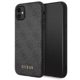   Guess GUHCN61G4GFGR iPhone 11 6,1" szürke tok 4G Metal Gold Logo