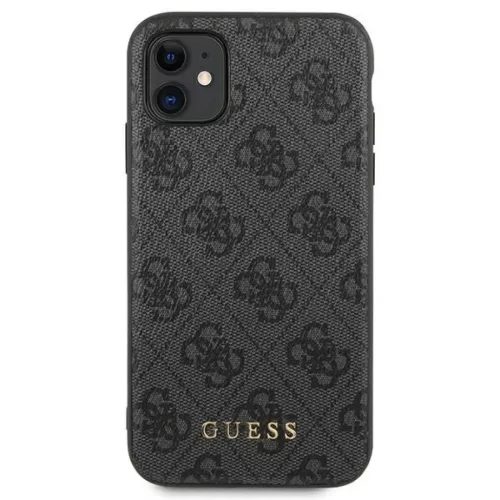 Guess GUHCN61G4GFGR iPhone 11 6,1" szürke tok 4G Metal Gold Logo-3700740493885 3 kép