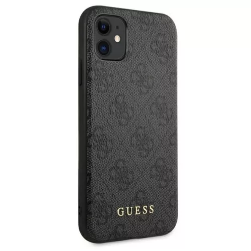 Guess GUHCN61G4GFGR iPhone 11 6,1" szürke tok 4G Metal Gold Logo-3700740493885 4 kép