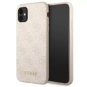   Guess GUHCN61G4GFPI iPhone 11 6,1" rózsaszín kemény tok 4G Metal Gold Logo tok