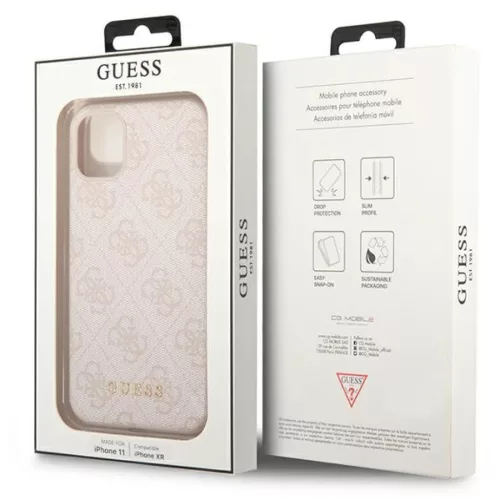 Guess GUHCN61G4GFPI iPhone 11 6,1" rózsaszín kemény tok 4G Metal Go-3666339016241 8 kép