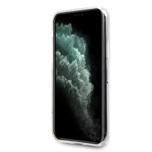 Guess Saffiano 4G Circle Logo iPhone 11 Pro MAX tok flitteres keki (GU-3700740469729 5 kép