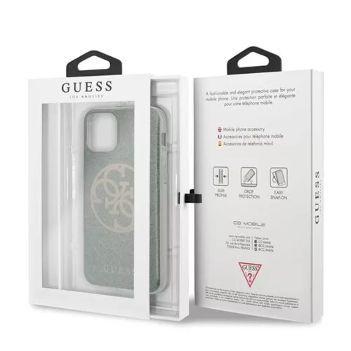 Guess Saffiano 4G Circle Logo iPhone 11 Pro MAX tok flitteres keki (GU-3700740469729 7 kép