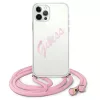 iPhone 12 Pro Max Guess GUHCP12LCRTVSPI Script Vintage tok pánttal pink