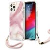 iPhone 12 Pro Max Guess GUHCP12LKSMAPI Marble tok pánttal pink-3666339004132 1 kép