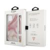iPhone 12 Pro Max Guess GUHCP12LKSMAPI Marble tok pánttal pink-3666339004132 3 kép