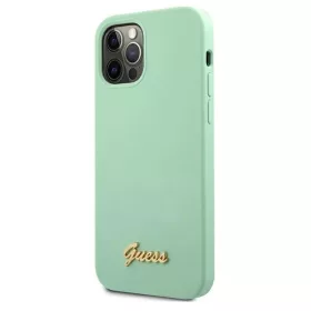 iPhone 12 Pro Max Guess GUHCP12LLSLMGGN Metal Logo Script tok világos-3700740494592 2 kép
