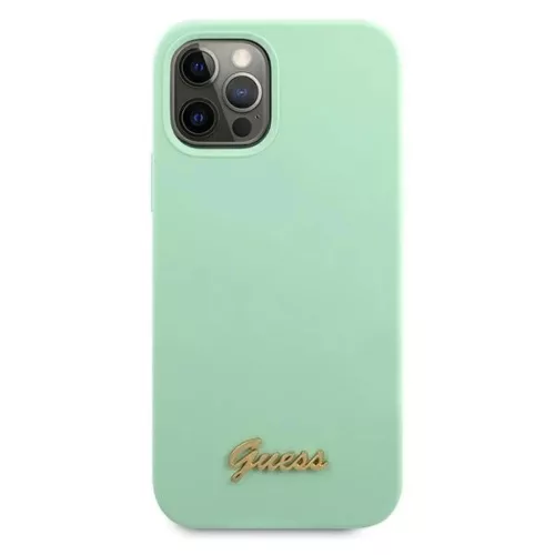 iPhone 12 Pro Max Guess GUHCP12LLSLMGGN Metal Logo Script tok világos-3700740494592 3 kép