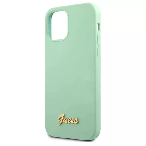 iPhone 12 Pro Max Guess GUHCP12LLSLMGGN Metal Logo Script tok világos-3700740494592 6 kép