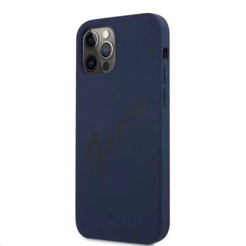 iPhone 12 Pro MAX Guess GUHCP12LLSVSBL Silicone Vintage tok sötétké-3700740495179 1 kép