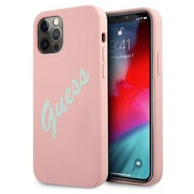 iPhone 12 Pro MAX Guess GUHCP12LLSVSPG Silicone Vintage tok Pink-3700740495209 2 kép