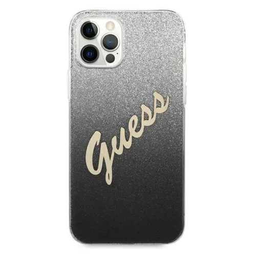 iPhone 12 Pro Max Guess GUHCP12LPCUGLSBK Glitter Gradient Script tok f-3700740494721 3 kép