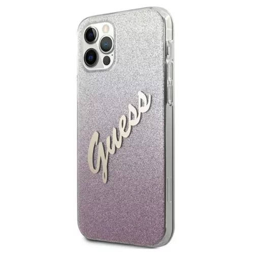 iPhone 12 Pro Max Guess GUHCP12LPCUGLSPI Glitter Gradient Script tok f-3700740494783 2 kép