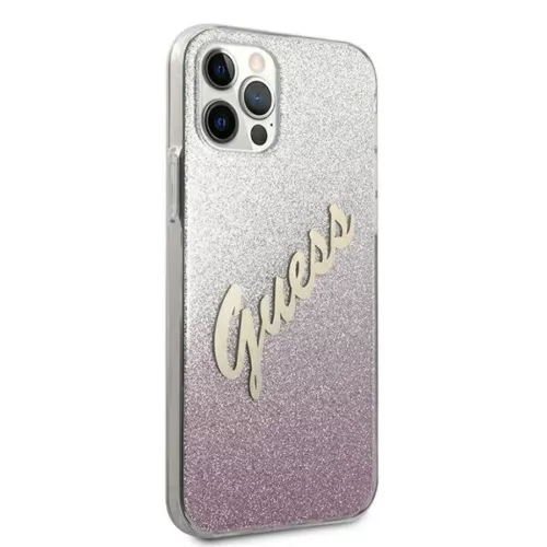 iPhone 12 Pro Max Guess GUHCP12LPCUGLSPI Glitter Gradient Script tok f-3700740494783 3 kép