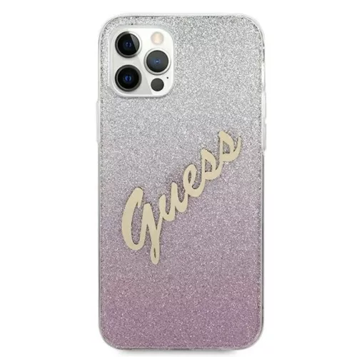 iPhone 12 Pro Max Guess GUHCP12LPCUGLSPI Glitter Gradient Script tok f-3700740494783 4 kép
