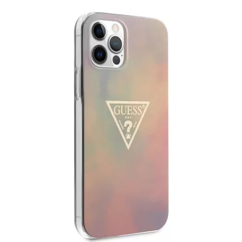 iPhone 12 Pro MAX Guess GUHCP12LPCUMCGG01 T D PC/TPU Gold Triangle 01 -3700740480694 2 kép
