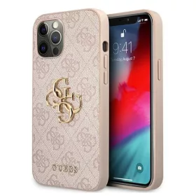   iPhone 12/ 12 Pro Guess GUHCP12M4GMGPI Big Metal Logo tok 4G pink