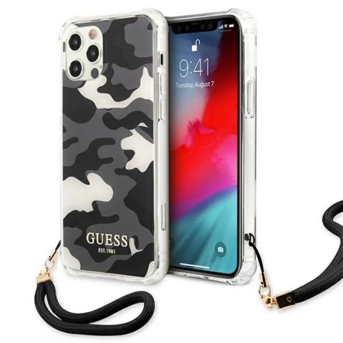 iPhone 12/ 12 Pro Guess GUHCP12MKSARBK Camo tok pánttal terepmintás -3666339004064 1 kép