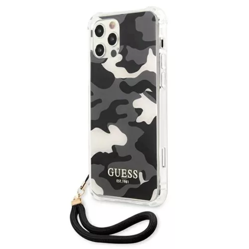 iPhone 12/ 12 Pro Guess GUHCP12MKSARBK Camo tok pánttal terepmintás -3666339004064 2 kép