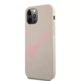   iPhone 12/ 12 Pro Guess GUHCP12MLSVSGP Silicone Vintage Script tok szürke színben