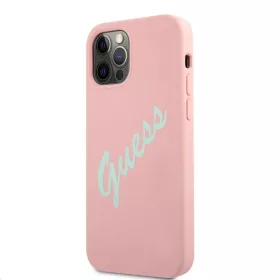   iPhone 12/ 12 Pro Guess GUHCP12MLSVSPG Silicone Vintage tok Pink