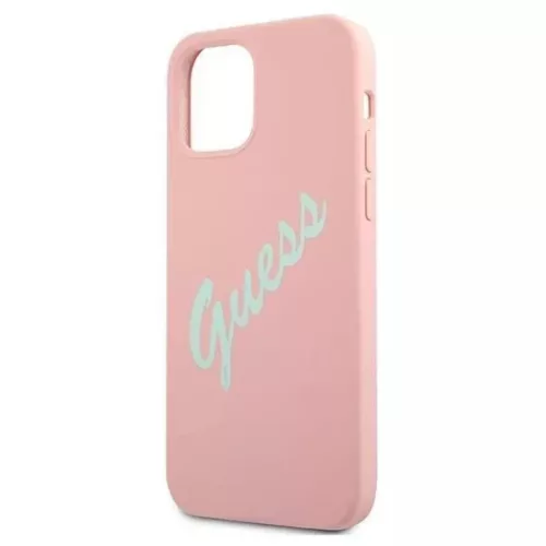 iPhone 12/ 12 Pro Guess GUHCP12MLSVSPG Silicone Vintage tok Pink-3700740495193 3 kép