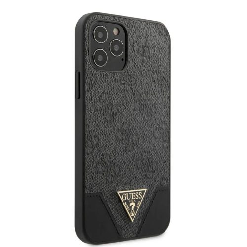 iPhone 12/ 12 Pro szürke Guess GUHCP12MPU4GHBK 4G Triangle tok-3700740480328 3 kép