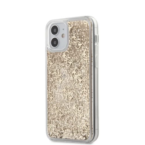 iPhone 12 mini Guess GUHCP12SLG4GSLG 4G Liquid Glitter tok arany-3700740481219 1 kép