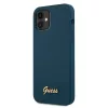 iPhone 12 mini Guess GUHCP12SLSLMGBL Metal Logo Script tok sötétkék-3700740494608 2 kép