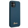 iPhone 12 mini Guess GUHCP12SLSLMGBL Metal Logo Script tok sötétkék-3700740494608 4 kép
